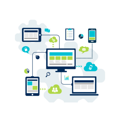 Imagen de ordenadores conectados a distintos dispositivos